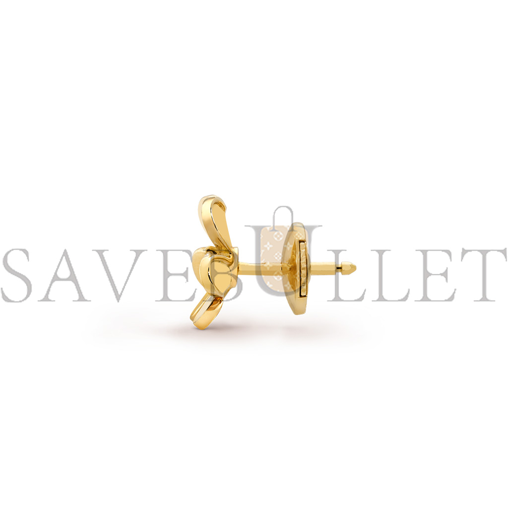 VAN CLEEF ARPELS FRIVOLE EARRINGS, MINI MODEL - YELLOW GOLD, EMERALD  VCARP7SD00